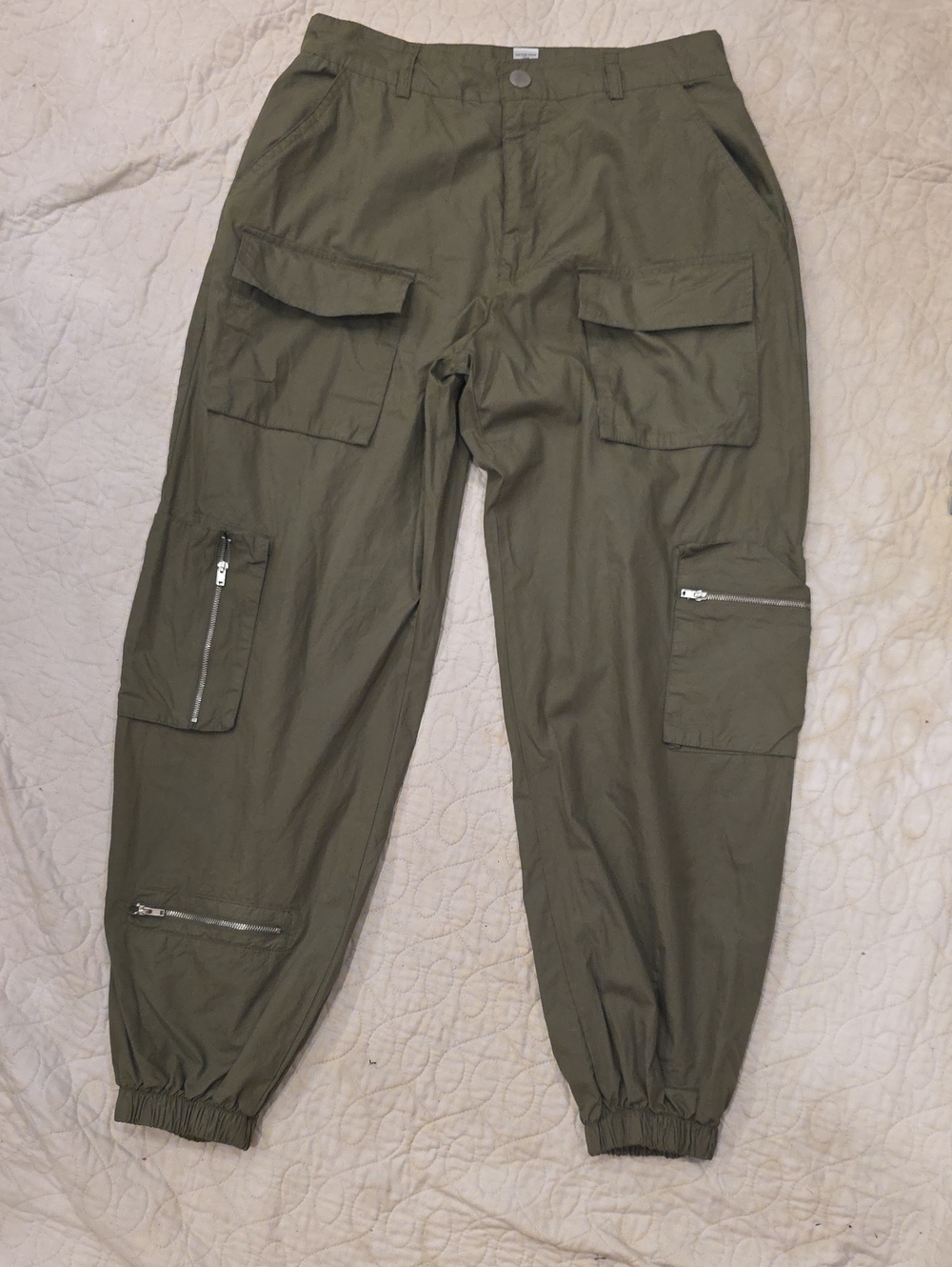 Rue21 Olive Green Cargo Joggers with Zipper Details